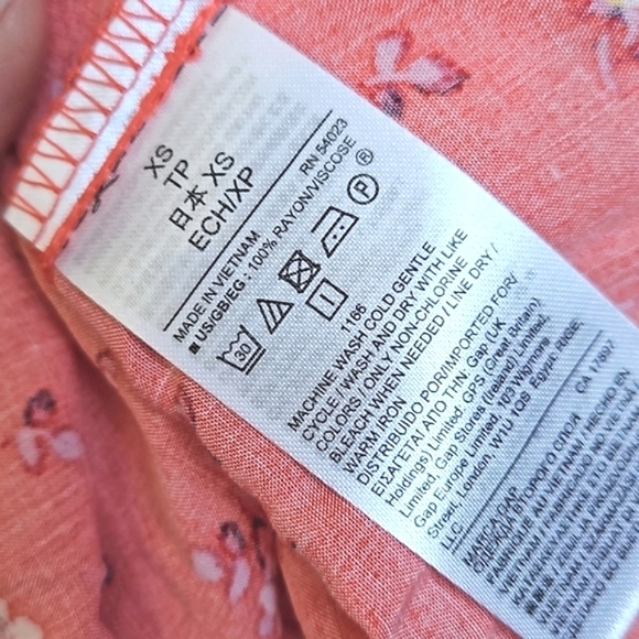 Gap Vermillion Womens Floral Sleeveless Midi Tank Dress in Rayon SzXS NWT - Picture 13 of 13